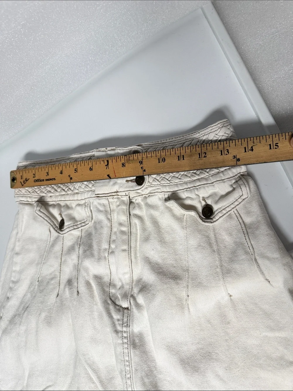 Free People Ivory High-Waist Mini Skirt Size 4 Boho Cotton Hemp Blend